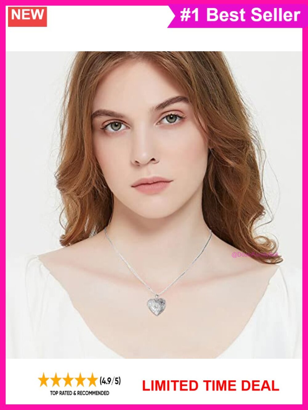 Sunflower Photo Locket Necklace 18k White Gold Plated Silver 10K Chain - Picture 3 of 6